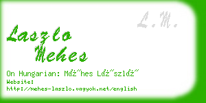 laszlo mehes business card